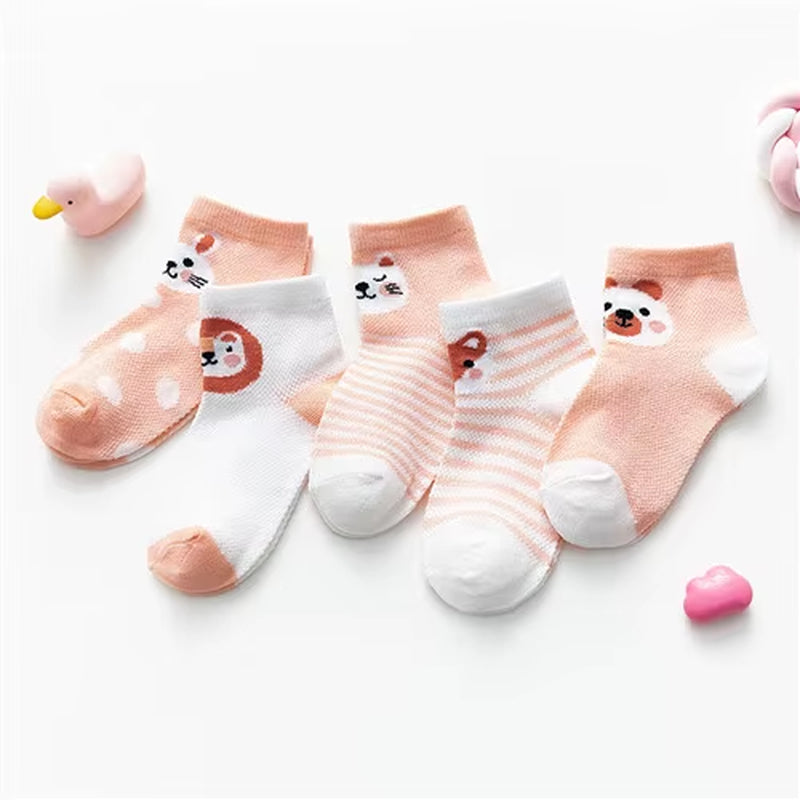 5Pairs/Lot Baby Boy Socks Summer Mesh Thin Baby Socks for Girls Cotton Newborn Infant Baby Girl Socks