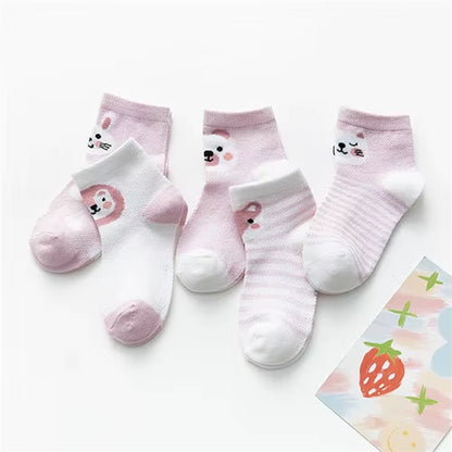 5Pairs/Lot Baby Boy Socks Summer Mesh Thin Baby Socks for Girls Cotton Newborn Infant Baby Girl Socks