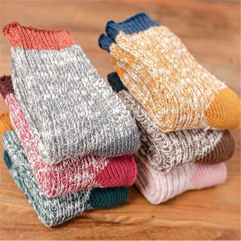 4Pairs/Lot Kids Girls Socks Woolen Knitted Socks for Boy Winter Warm Socks for Girls Thick Children Stuff Suitable for 1-12Years