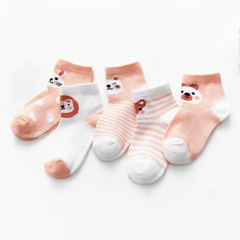 5Pairs/Lot Baby Boy Socks Summer Mesh Thin Baby Socks for Girls Cotton Newborn Infant Baby Girl Socks