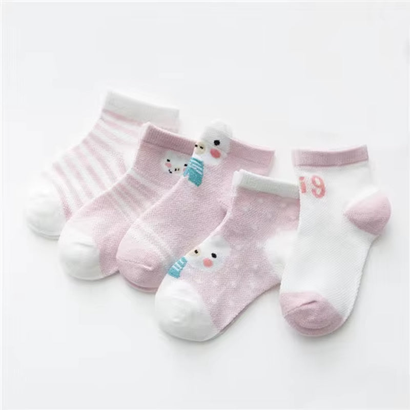 5Pairs/Lot Baby Boy Socks Summer Mesh Thin Baby Socks for Girls Cotton Newborn Infant Baby Girl Socks